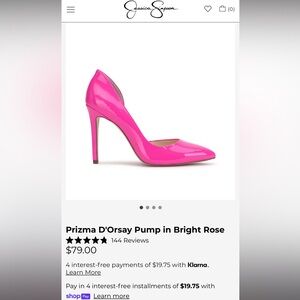 Jessica Simpson patent pink pumps